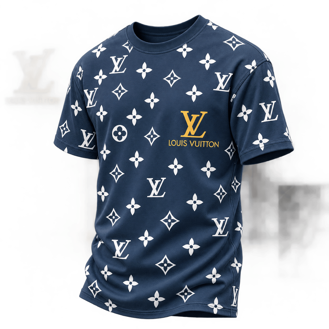 Louis Vuitton | Navy Monogram Print T-Shirt Winter 2026 Collection