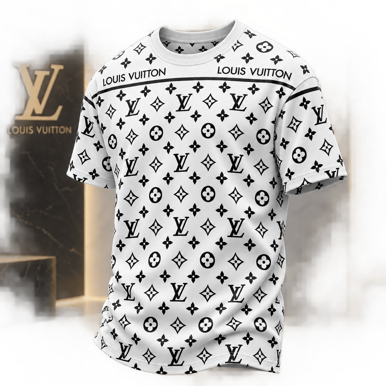 Louis Vuitton | Monochrome Monogram Print T-Shirt Winter 2026 Collection