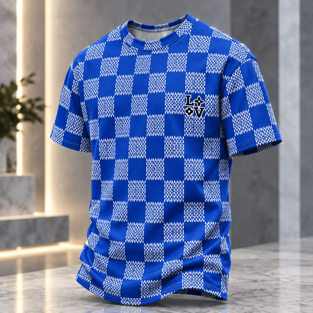 Louis Vuitton | Royal Blue Damier Check T-Shirt Fall 2026 Collection