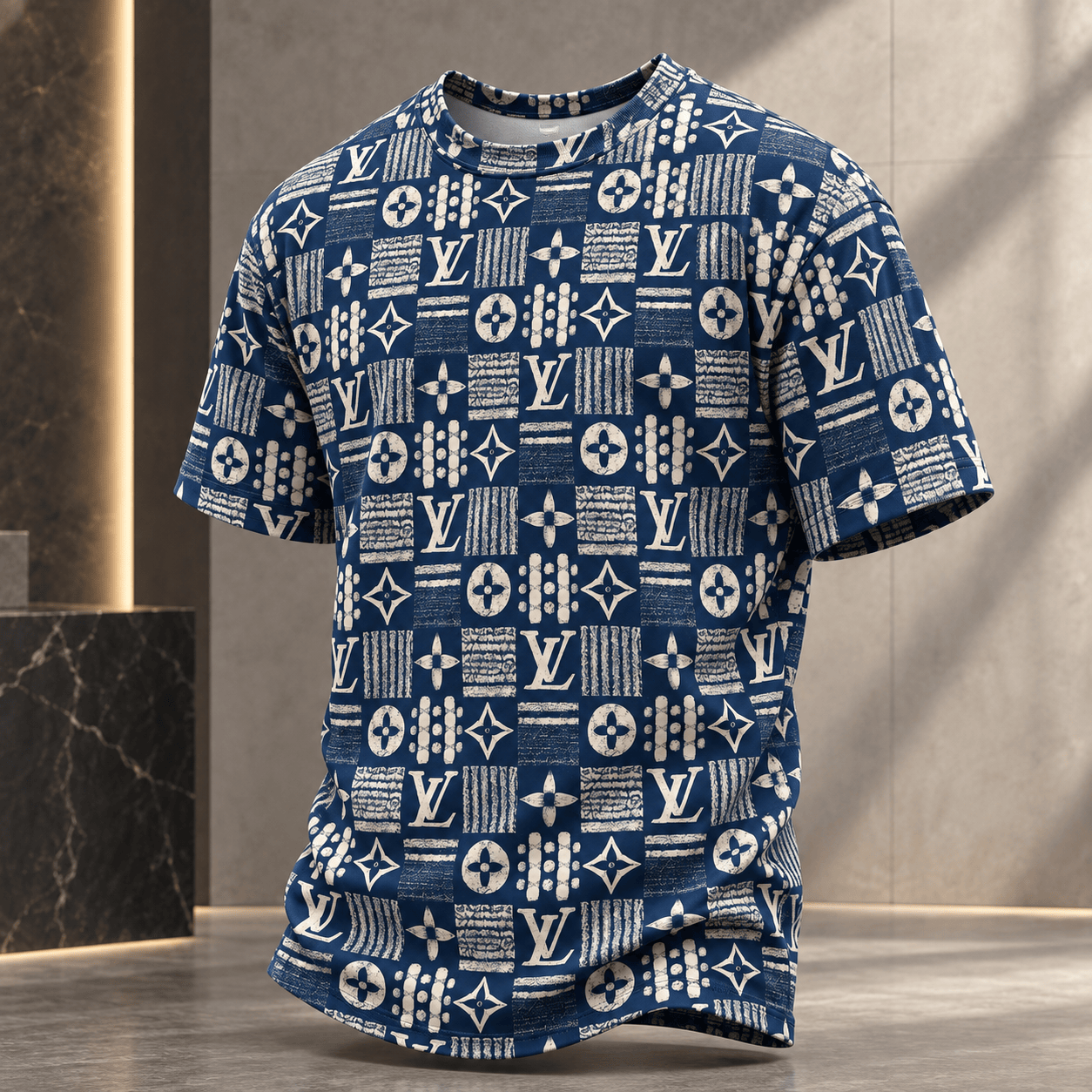 Louis Vuitton | Distressed Monogram Grid T-Shirt Winter 2026 Collection