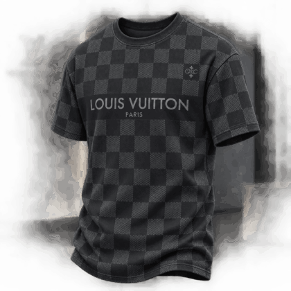Louis Vuitton | Graphite Checkerboard Logo T-Shirt Winter 2026 Collection