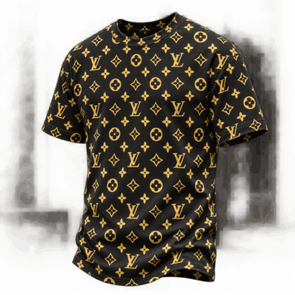 Louis Vuitton | Gold Monogram Print T-Shirt Winter 2026 Collection