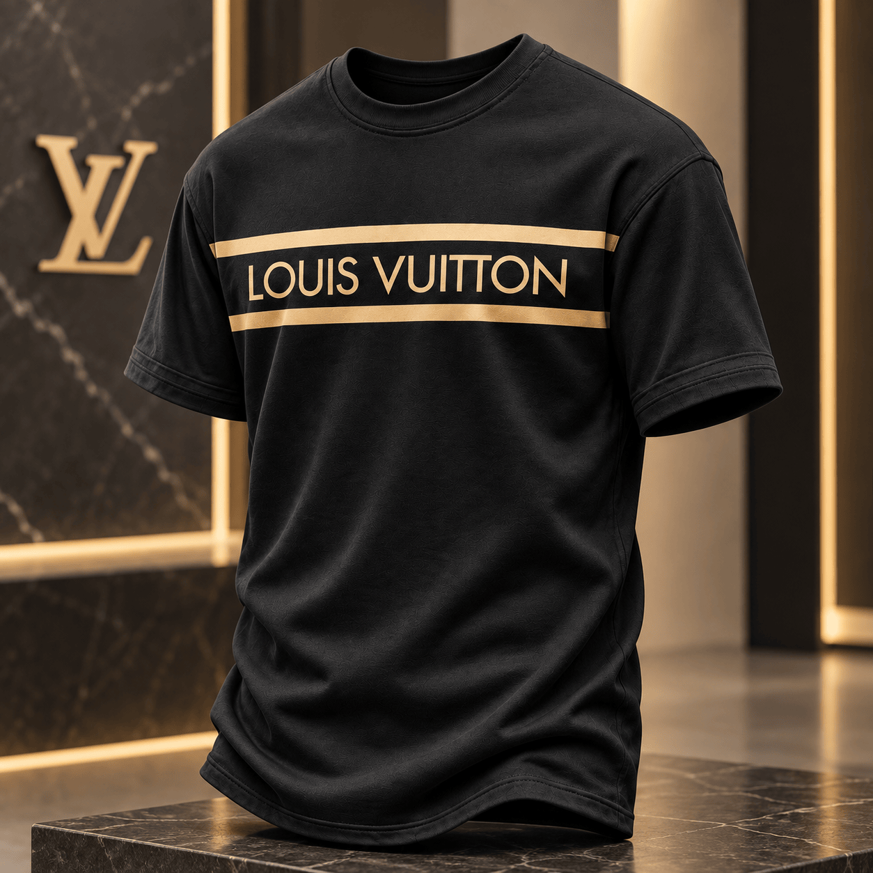 Louis Vuitton | Gold Logo Stripe T-Shirt Fall 2026 Collection