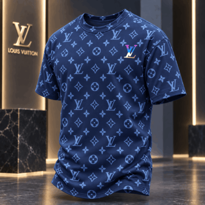 Louis Vuitton | Tonal Blue Monogram T-Shirt Winter 2026 Collection