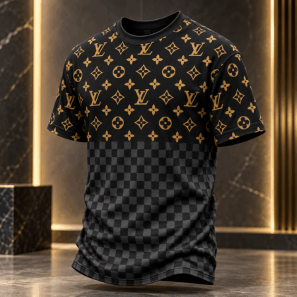 Louis Vuitton | Gold Monogram Checkerboard T-Shirt Winter 2026 Collection