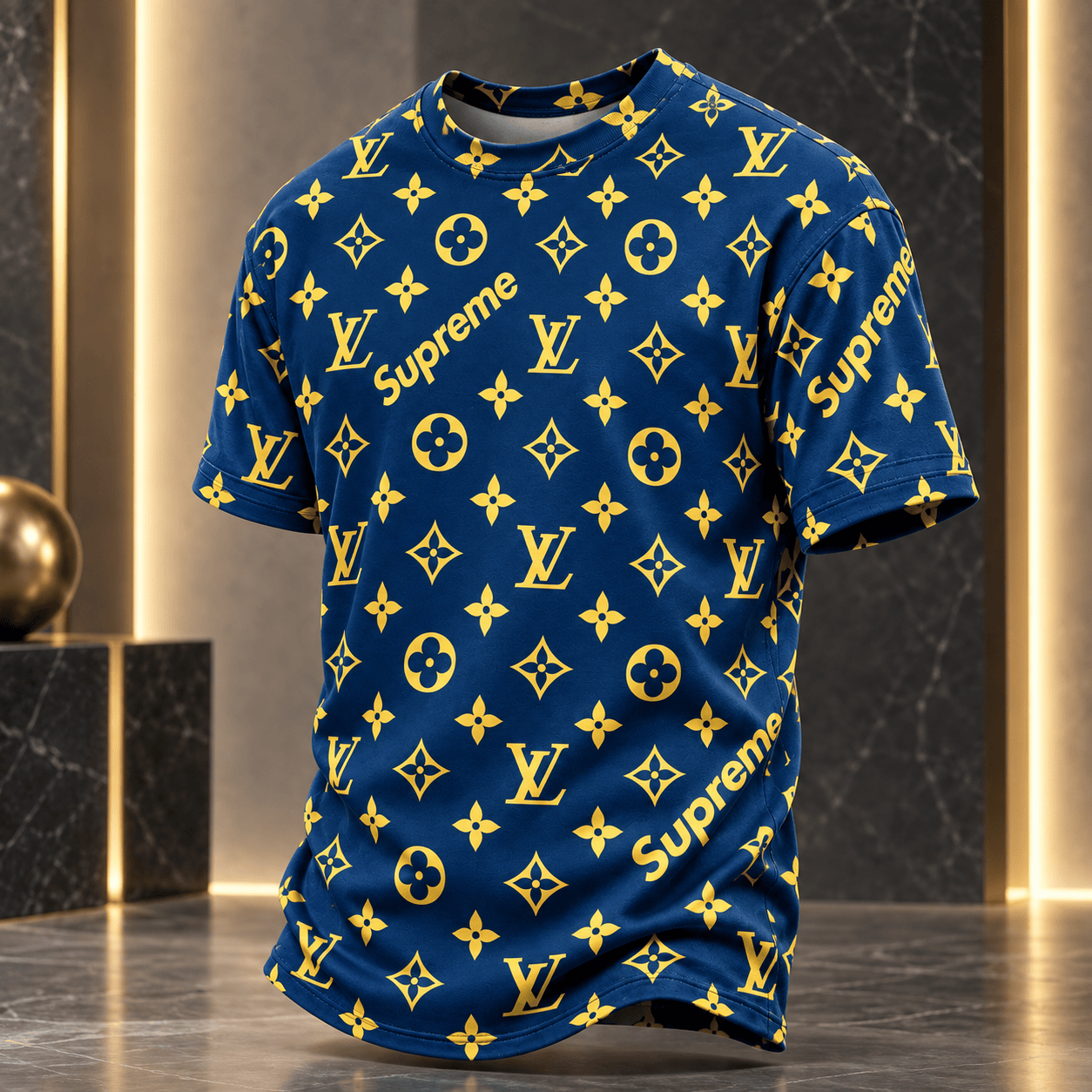 Louis Vuitton | Royal Blue Gold Monogram T-Shirt Fall 2026 Collection
