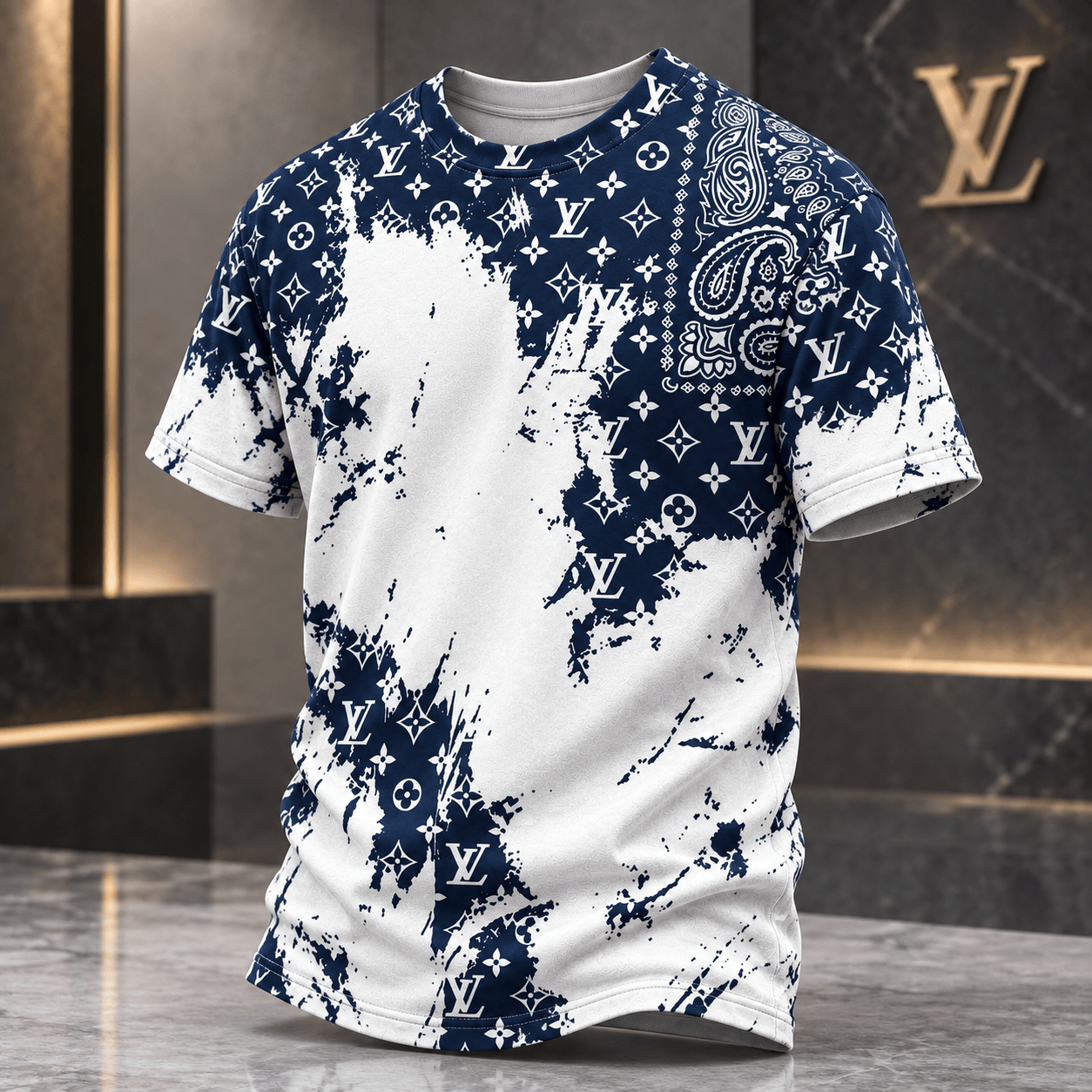 Louis Vuitton | Monogram Splatter Bandana Print T-Shirt Winter 2026 Collection