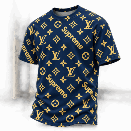 Louis Vuitton | Gold Monogram Logo Print T-Shirt Fall 2026 Collection