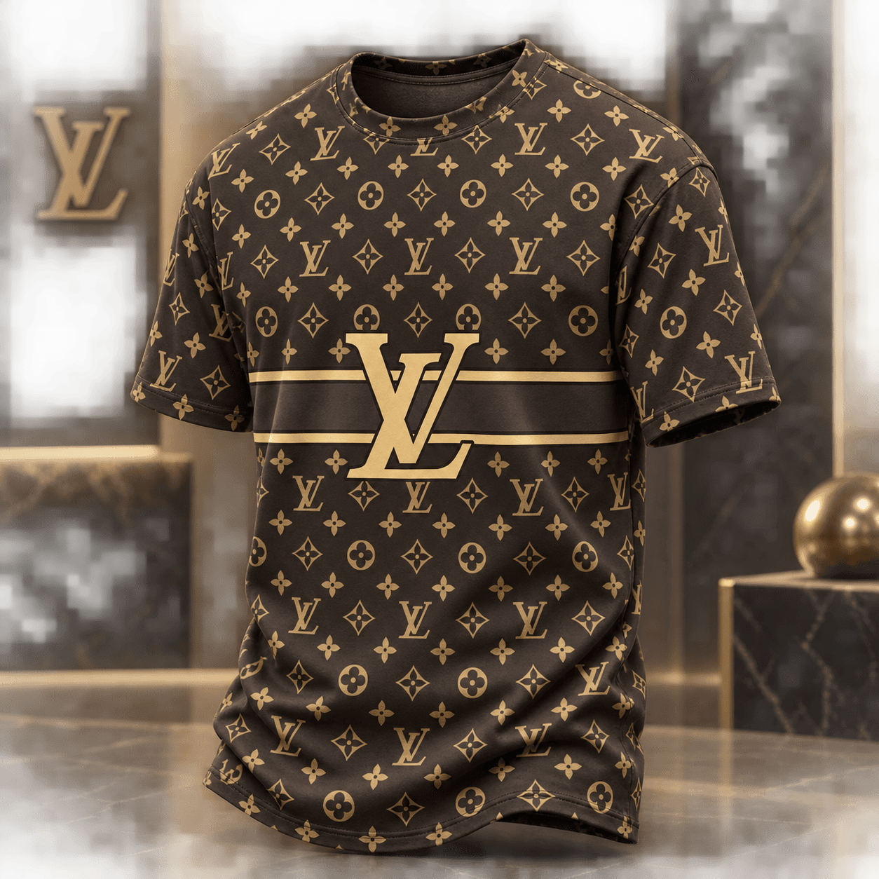 Louis Vuitton | Gold Monogram Stripe T-Shirt Fall 2026 Collection