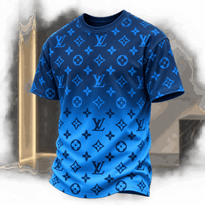 Louis Vuitton | Blue Gradient Monogram Print T-Shirt Fall 2026 Collection