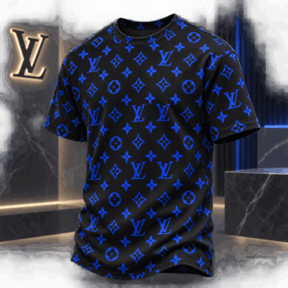 Louis Vuitton | Electric Blue Monogram Print T-Shirt Winter 2026 Collection