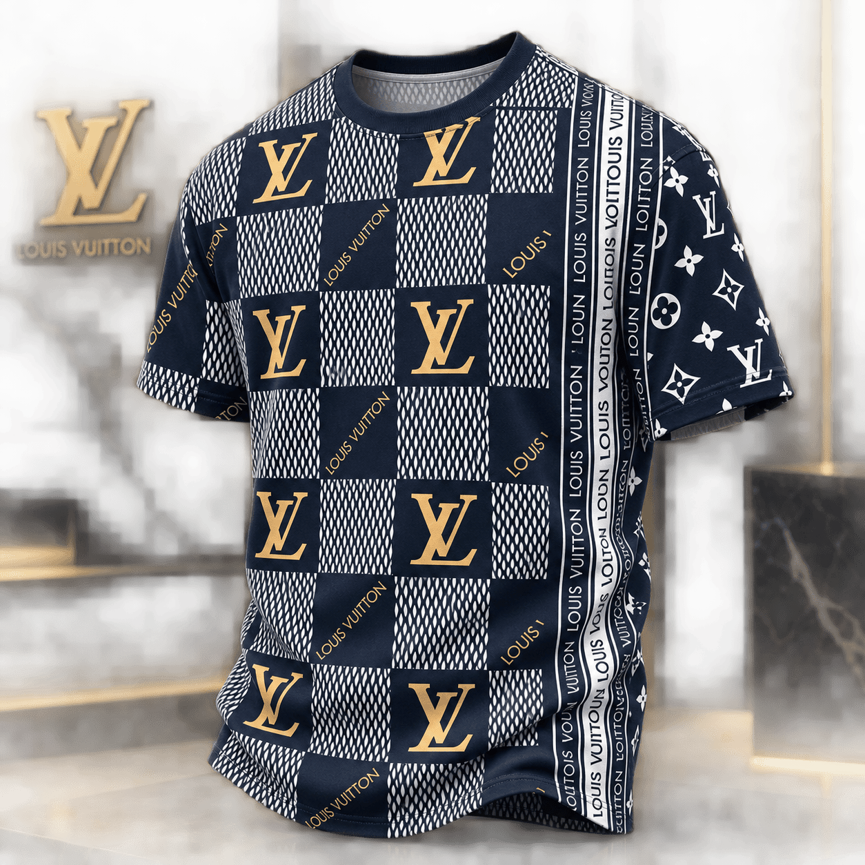 Louis Vuitton | Monogram Checkerboard Print T-Shirt Winter 2026 Collection