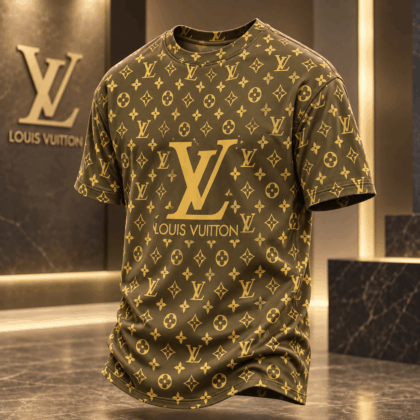 Louis Vuitton | Golden Monogram Logo Print T-Shirt Winter 2026 Collection