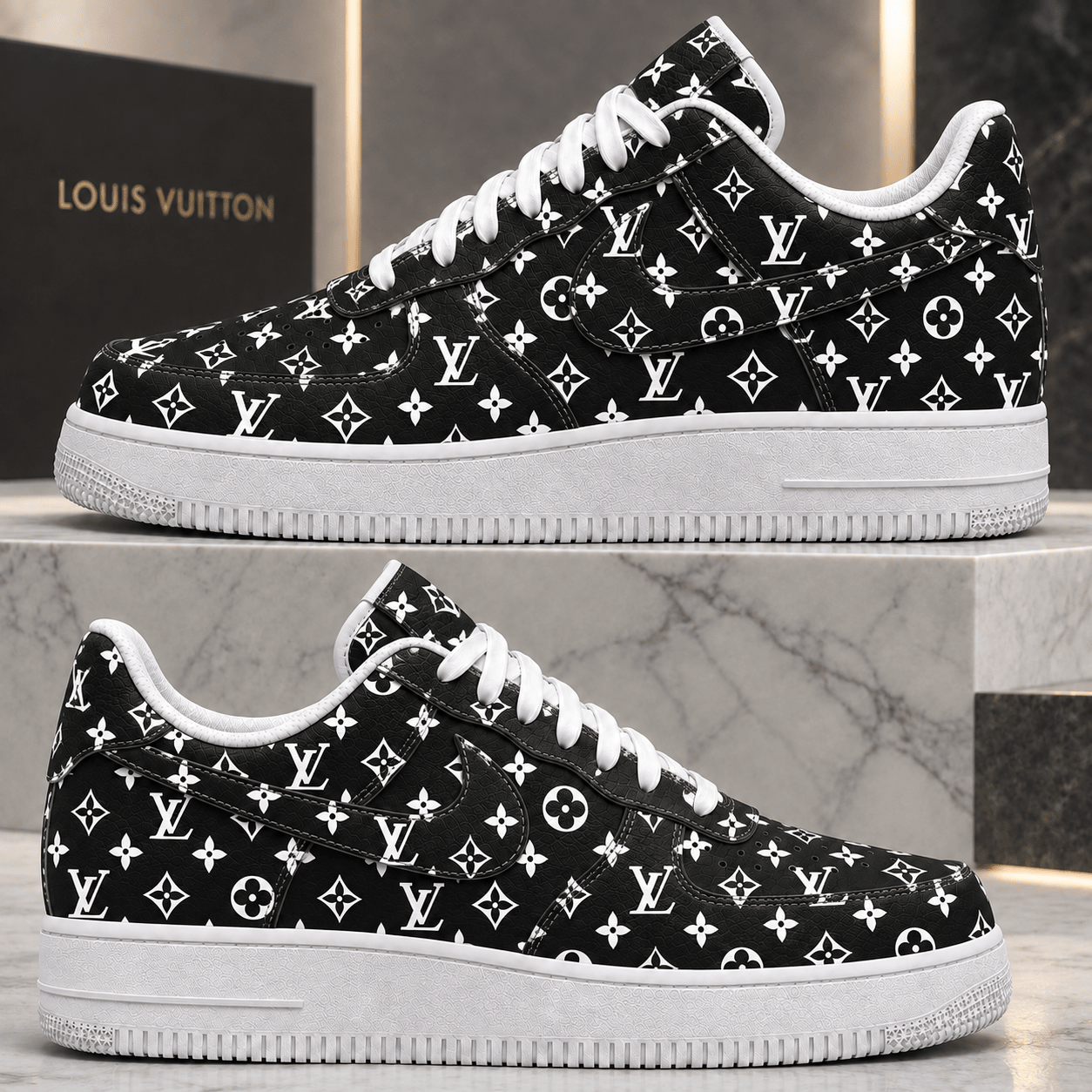 Louis Vuitton | Monochrome Monogram Print Sneakers Winter 2026 Collection