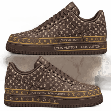 Louis Vuitton | Chocolate Monogram Stripe Sneakers Fall 2026 Collection