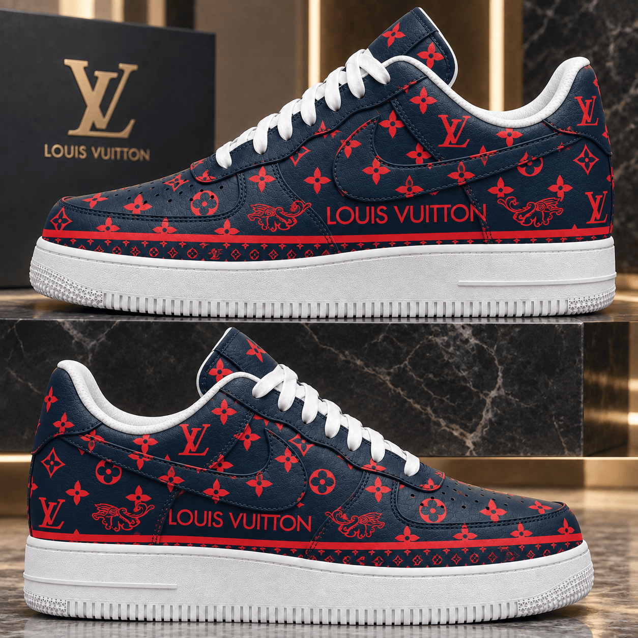 Louis Vuitton | Crimson Monogram Canvas Sneakers Fall 2026 Collection