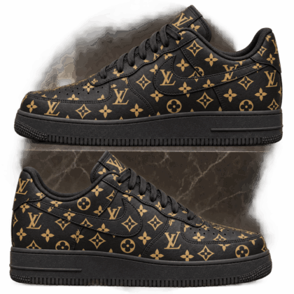 Louis Vuitton | Black Gold Monogram Print Sneakers Winter 2026 Collection
