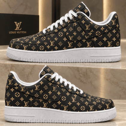 Louis Vuitton | Black Gold Monogram Print Sneakers Fall 2026 Collection