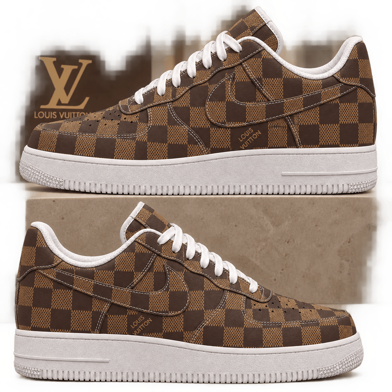 Louis Vuitton | Brown Checkerboard Canvas Sneakers Winter 2026 Collection