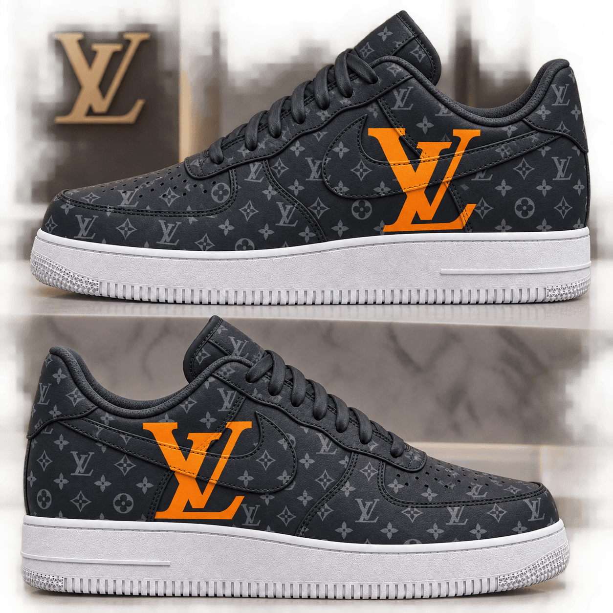 Louis Vuitton | Orange Overlay Monogram Sneakers Fall 2026 Collection