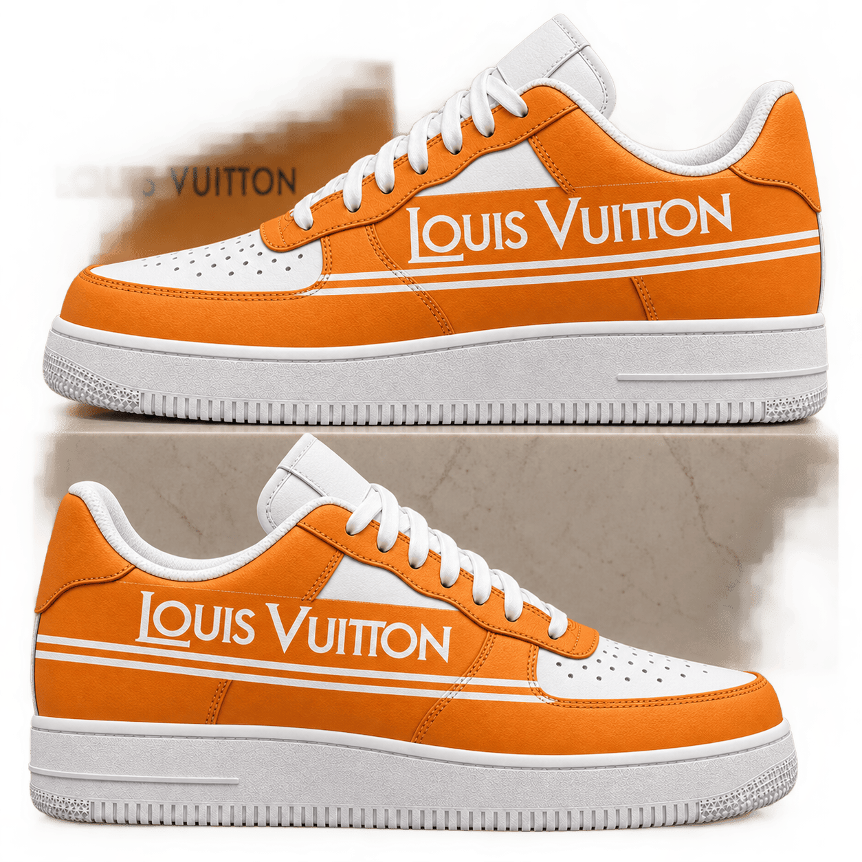 Louis Vuitton | Orange Signature Stripe Sneakers Fall 2026 Collection