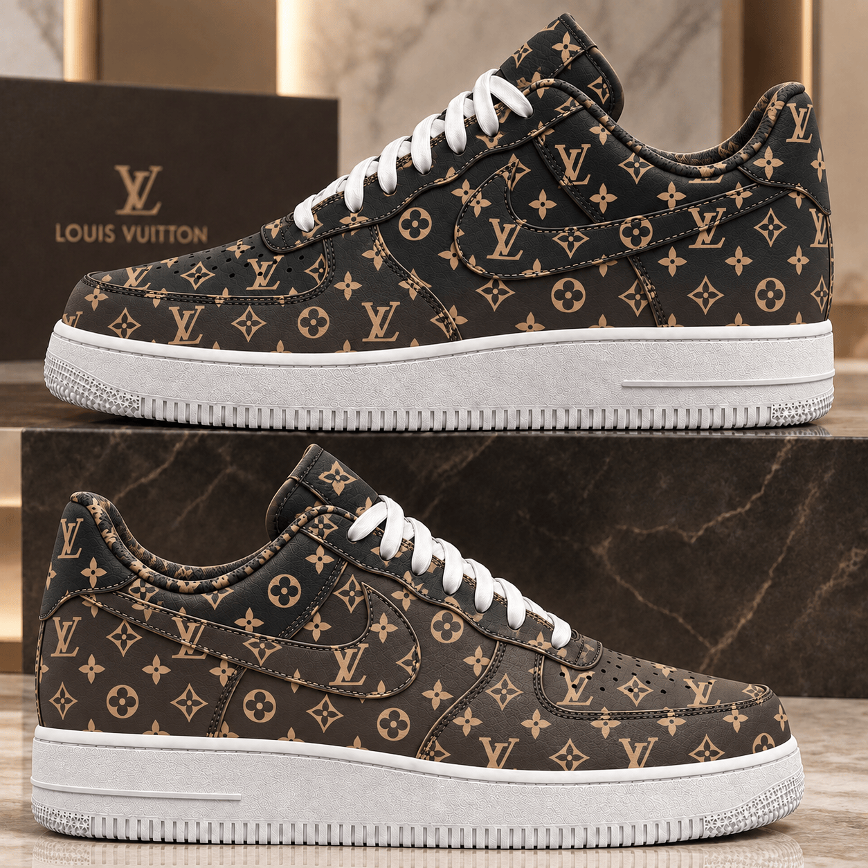 Louis Vuitton | Ebony Tan Monogram Sneakers Fall 2026 Collection