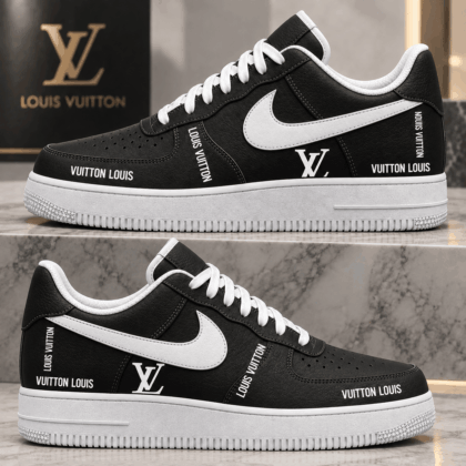 Louis Vuitton | Black Monogram Typography Sneakers Winter 2026 Collection