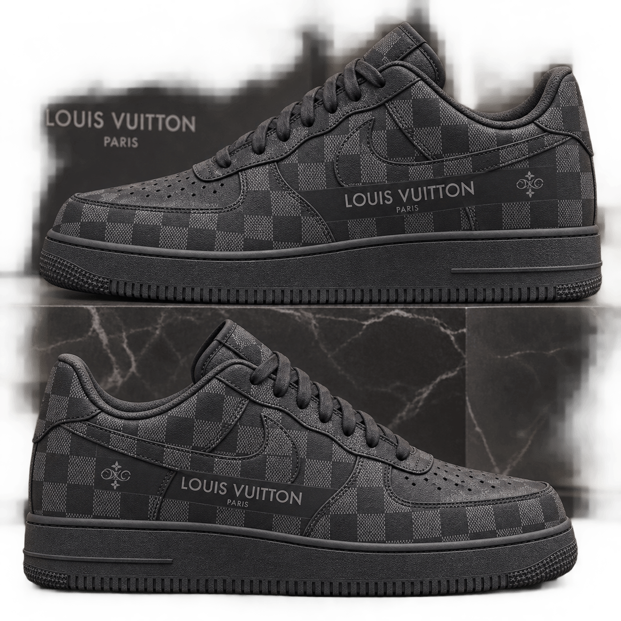 Louis Vuitton | Graphite Checkerboard Canvas Sneakers Fall 2026 Collection