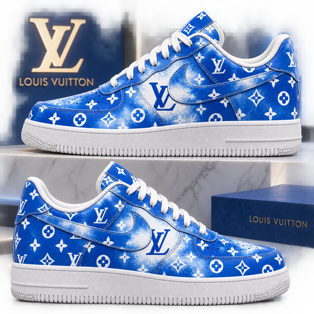 Louis Vuitton | Blue Tie-Dye Monogram Sneakers Fall 2026 Collection