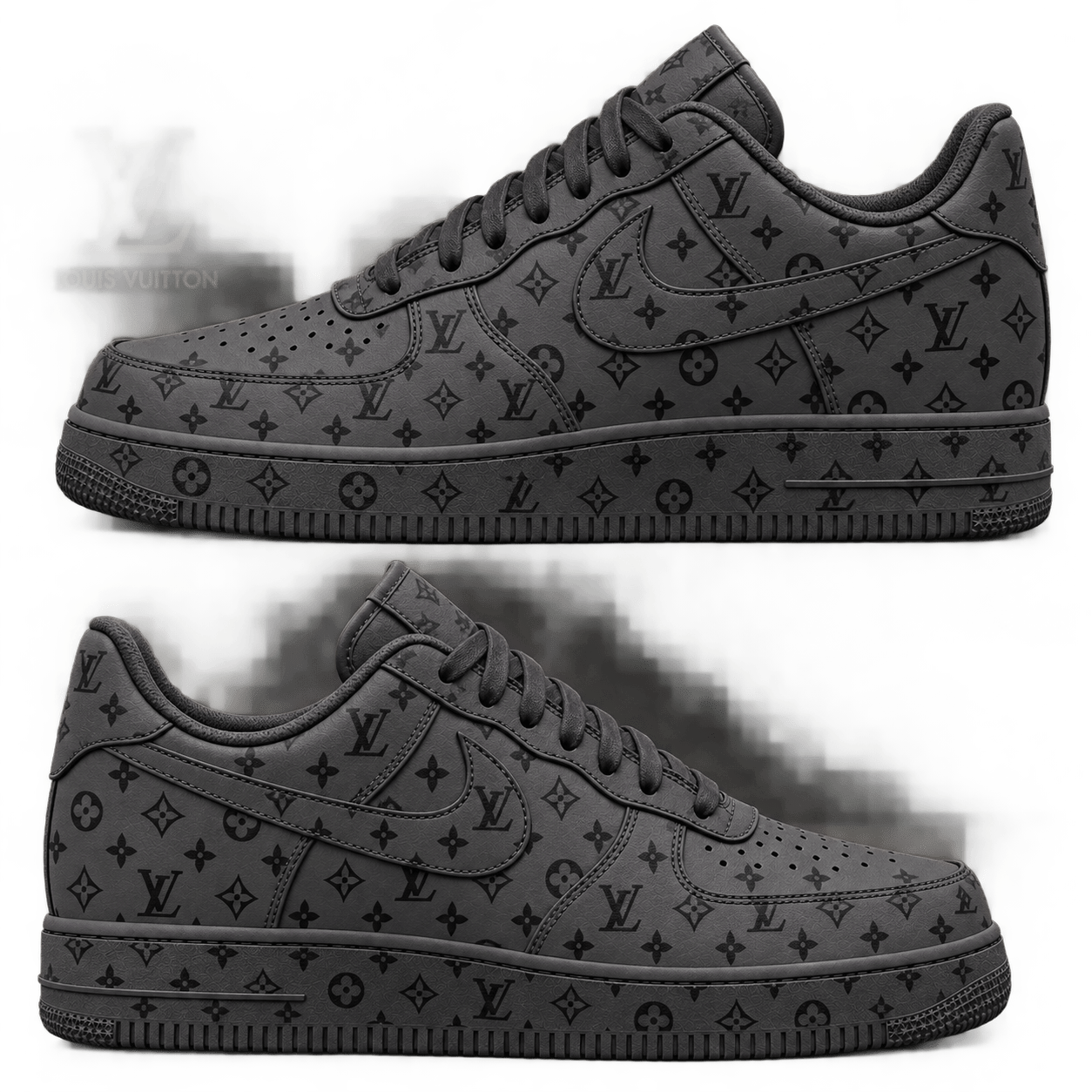 Louis Vuitton | Tonal Charcoal Monogram Sneakers Winter 2026 Collection