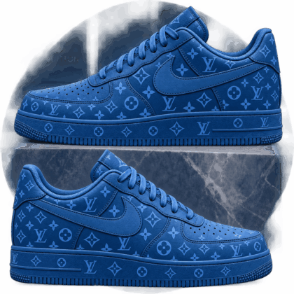 Louis Vuitton | Tonal Blue Monogram Sneakers Winter 2026 Collection