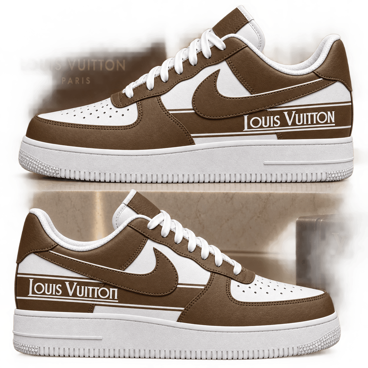 Louis Vuitton | Mocha Wordmark Stripe Sneakers Fall 2026 Collection