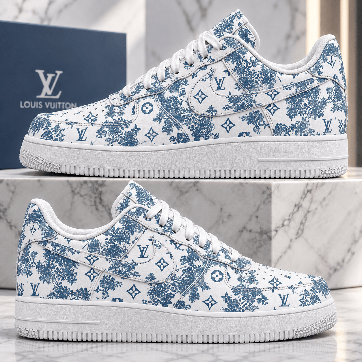 Louis Vuitton | Blue Floral Monogram Sneakers Winter 2026 Collection
