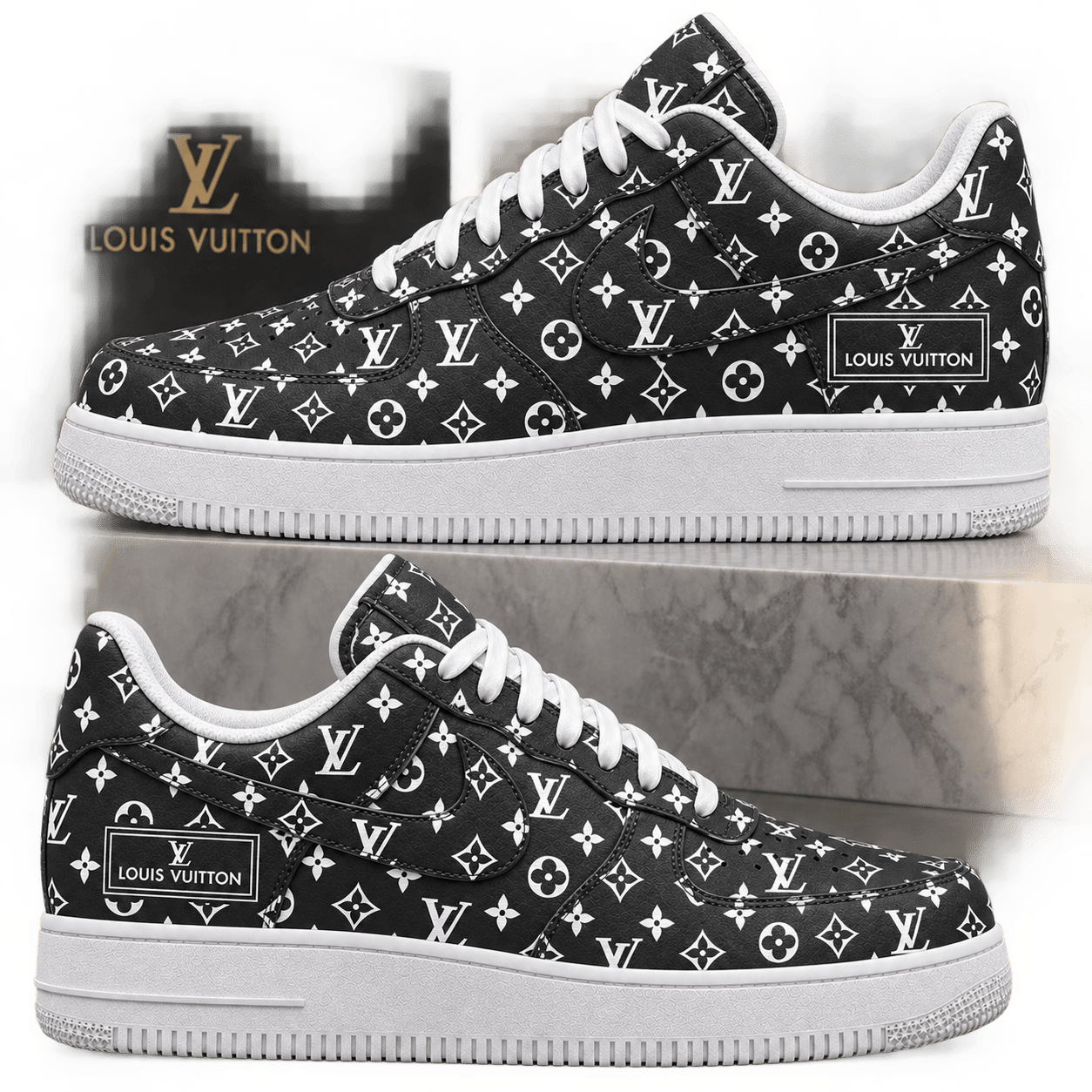 Louis Vuitton | Monochrome Monogram Print Sneakers Winter 2026 Collection