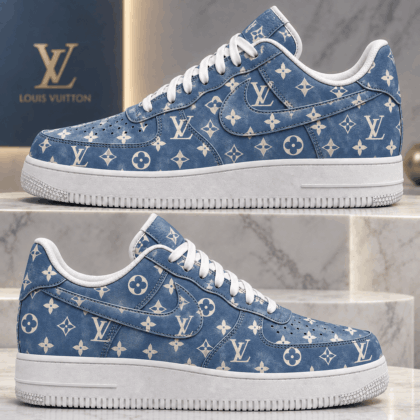 Louis Vuitton | Denim Blue Monogram Print Sneakers Fall 2026 Collection