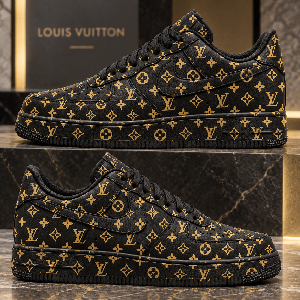 Louis Vuitton | Black Gold Monogram Sneakers Fall 2026 Collection