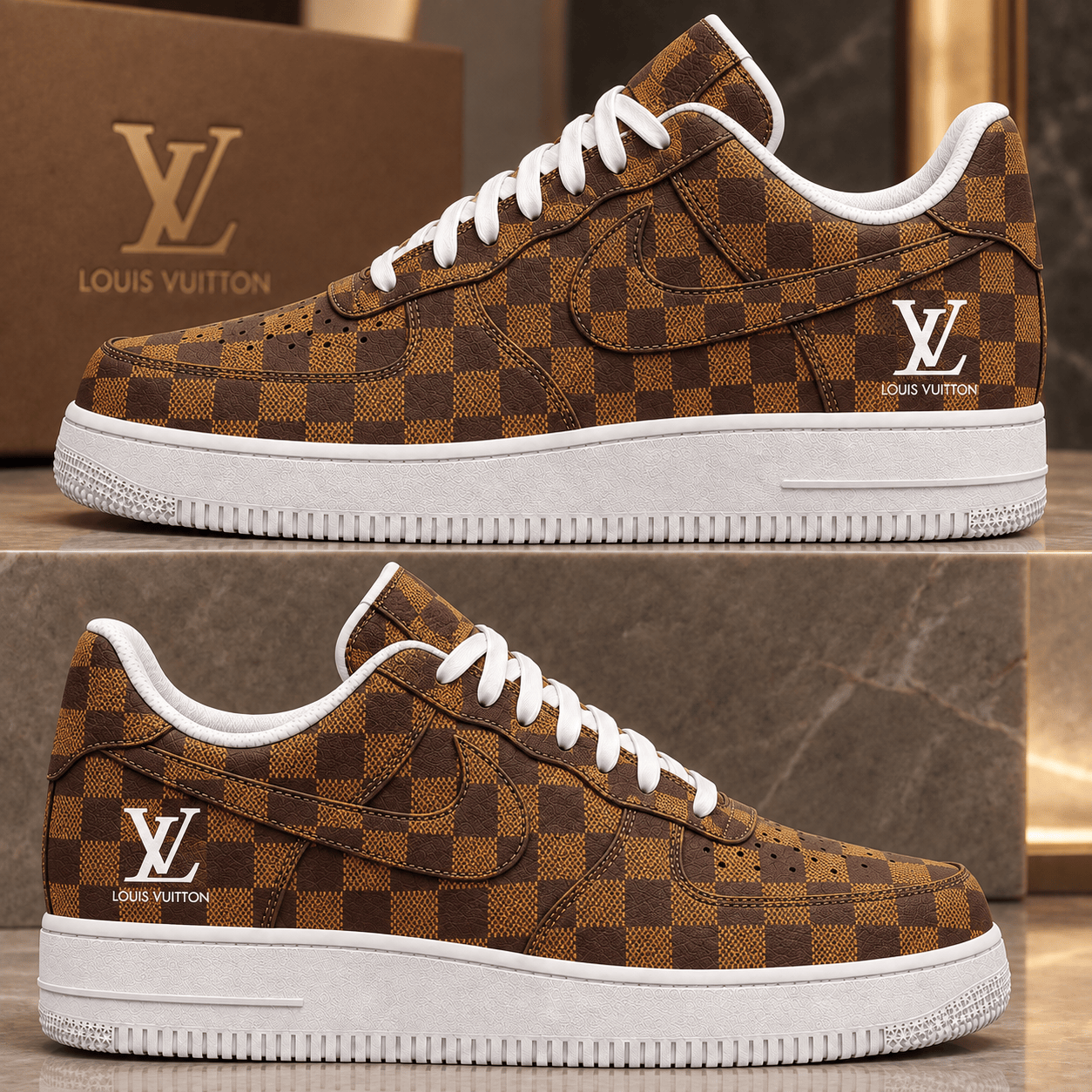 Louis Vuitton | Ebene Checkerboard Canvas Sneakers Winter 2026 Collection
