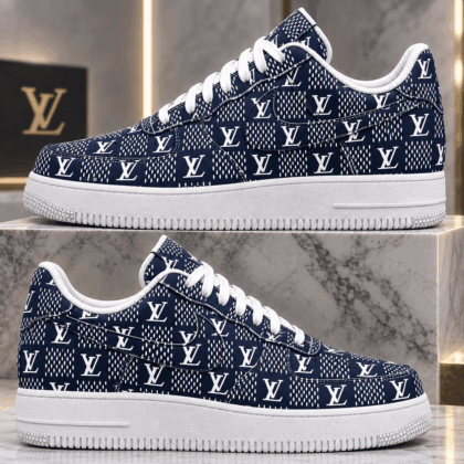 Louis Vuitton | Navy Monogram Dot Print Sneakers Fall 2026 Collection