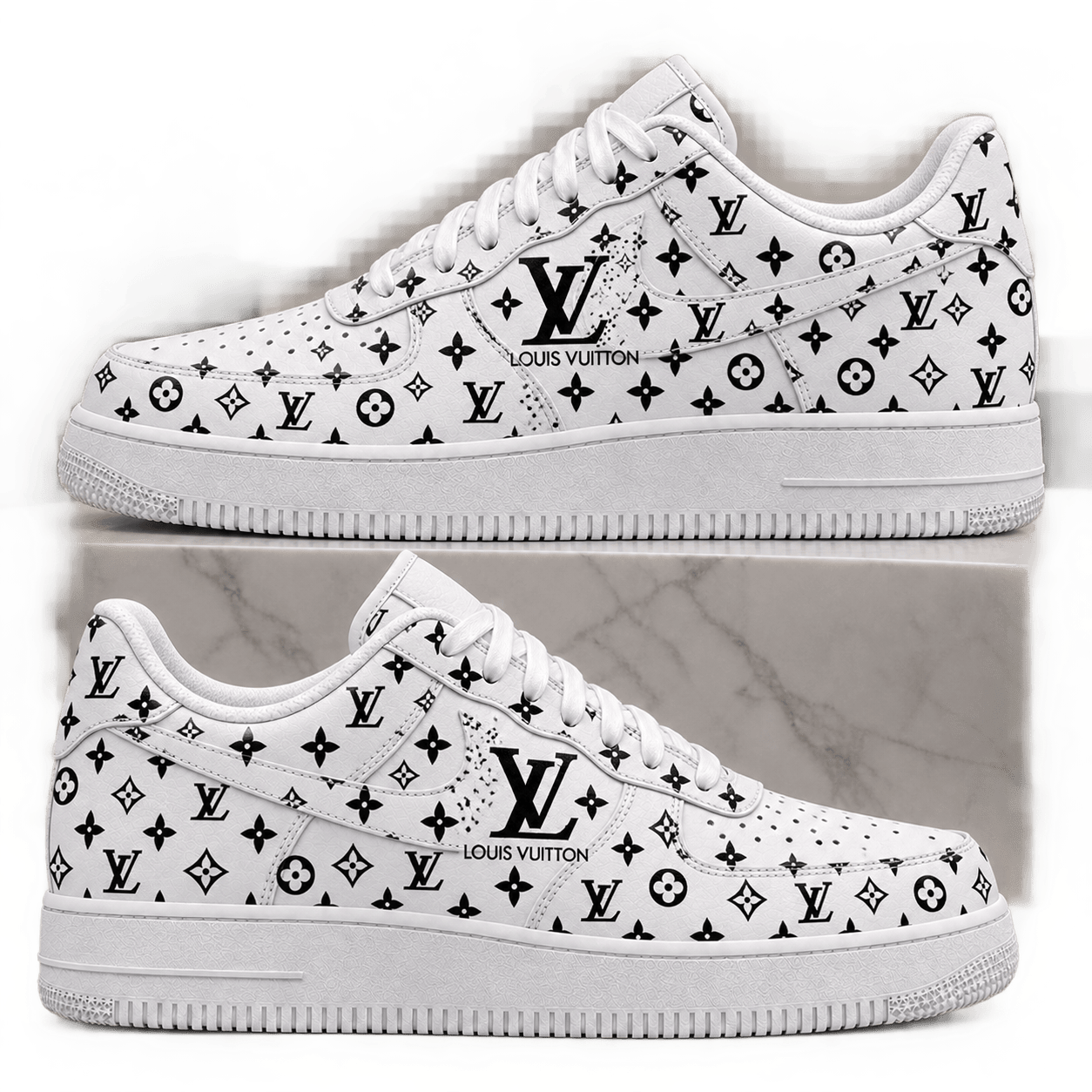 Louis Vuitton | Black Monogram Floral Print Sneakers Fall 2026 Collection