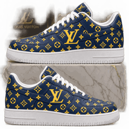 Louis Vuitton | Navy Gold Monogram Sneakers Winter 2026 Collection