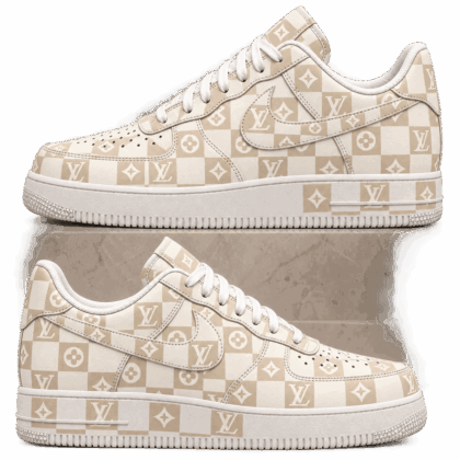 Louis Vuitton | Cream Monogram Checkerboard Sneakers Winter 2026 Collection