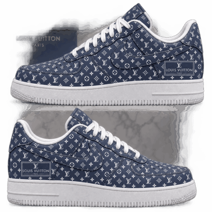Louis Vuitton | Navy Monogram Print Sneakers Fall 2026 Collection