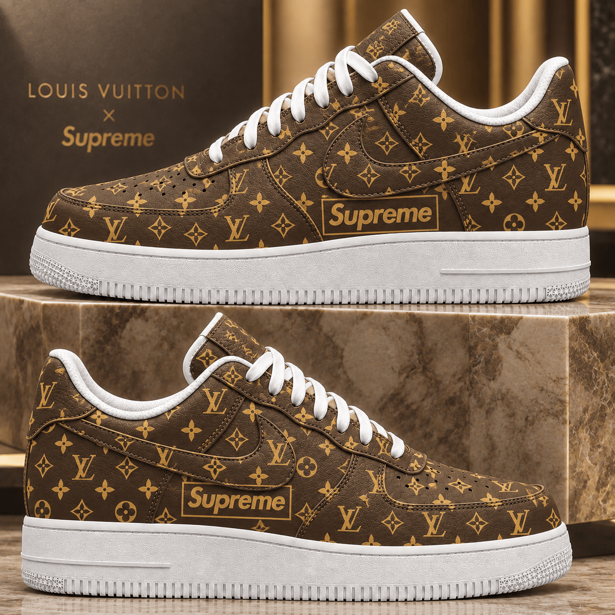 Louis Vuitton | Supreme Monogram Canvas Sneakers Winter 2026 Collection