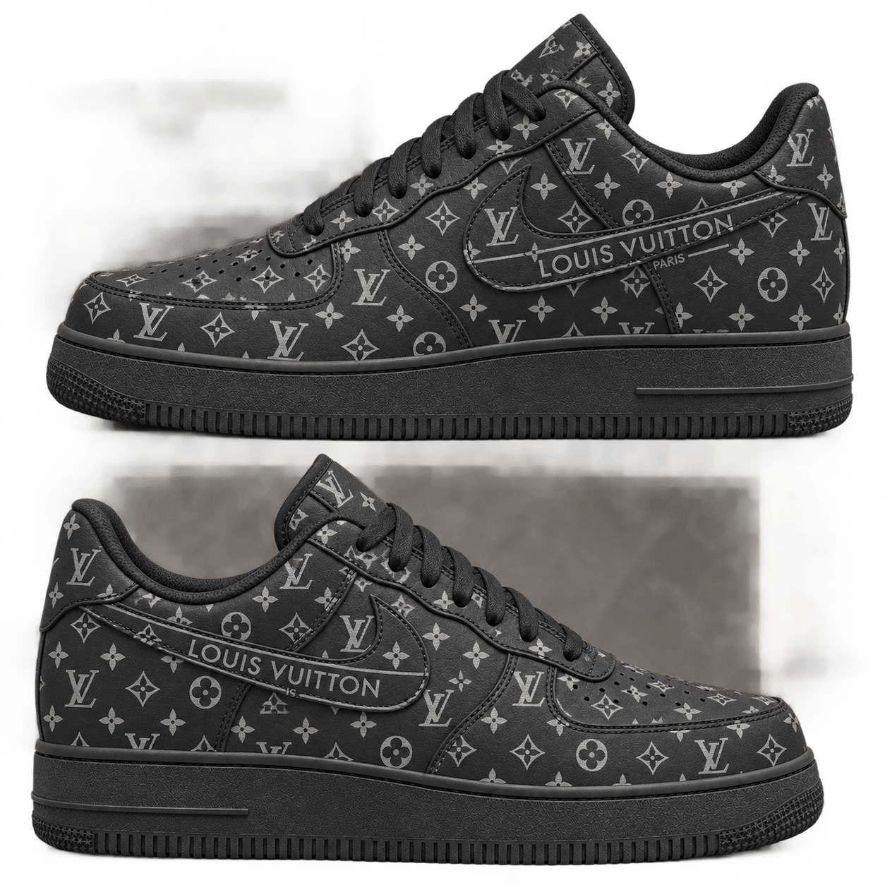 Louis Vuitton | Charcoal Monogram Print Sneakers Fall 2026 Collection