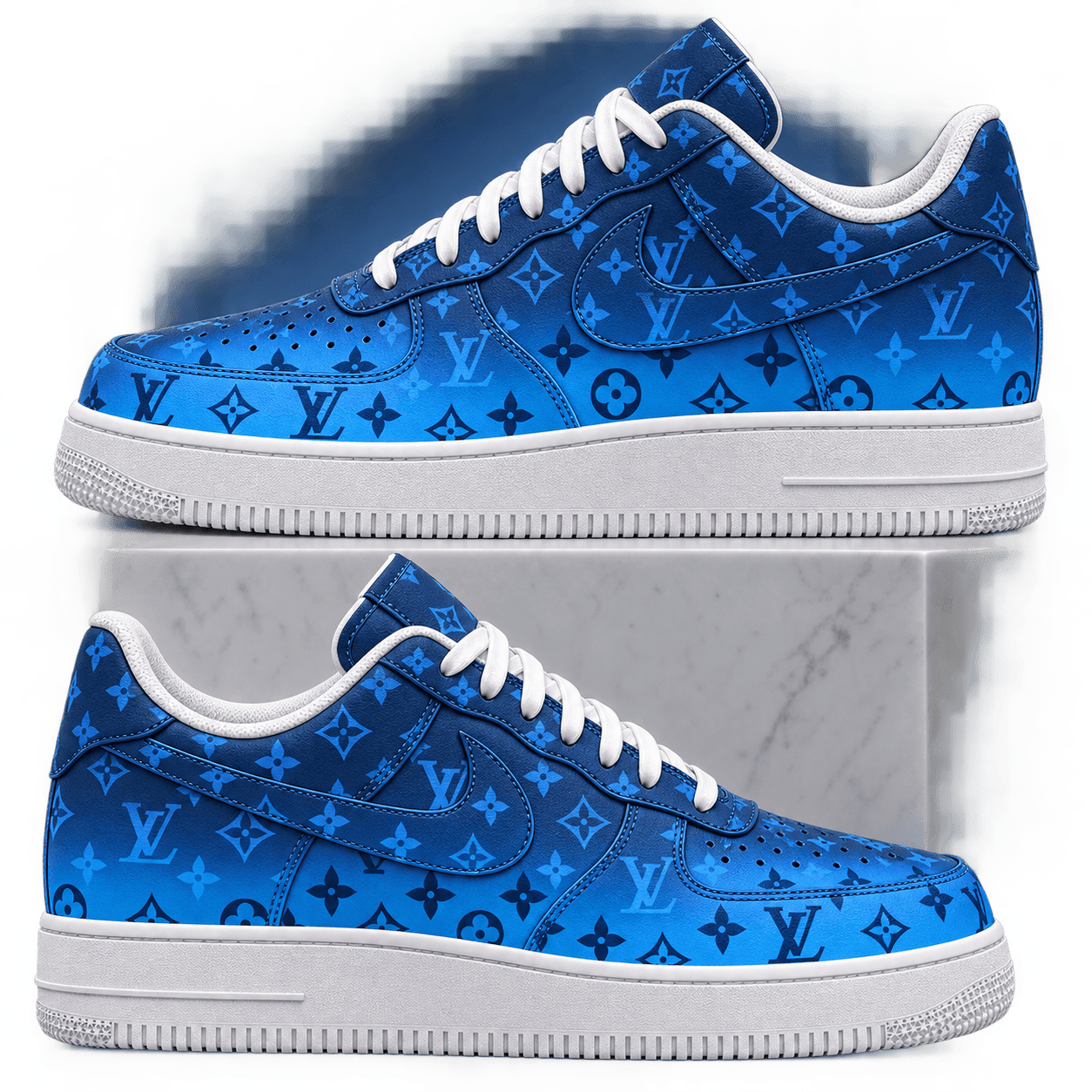 Louis Vuitton | Electric Blue Gradient Monogram Sneakers Winter 2026 Collection