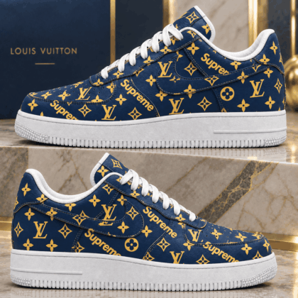 Louis Vuitton | Navy Gold Monogram Sneakers Fall 2026 Collection