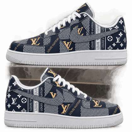 Louis Vuitton | Navy Monogram Patchwork Sneakers Fall 2026 Collection