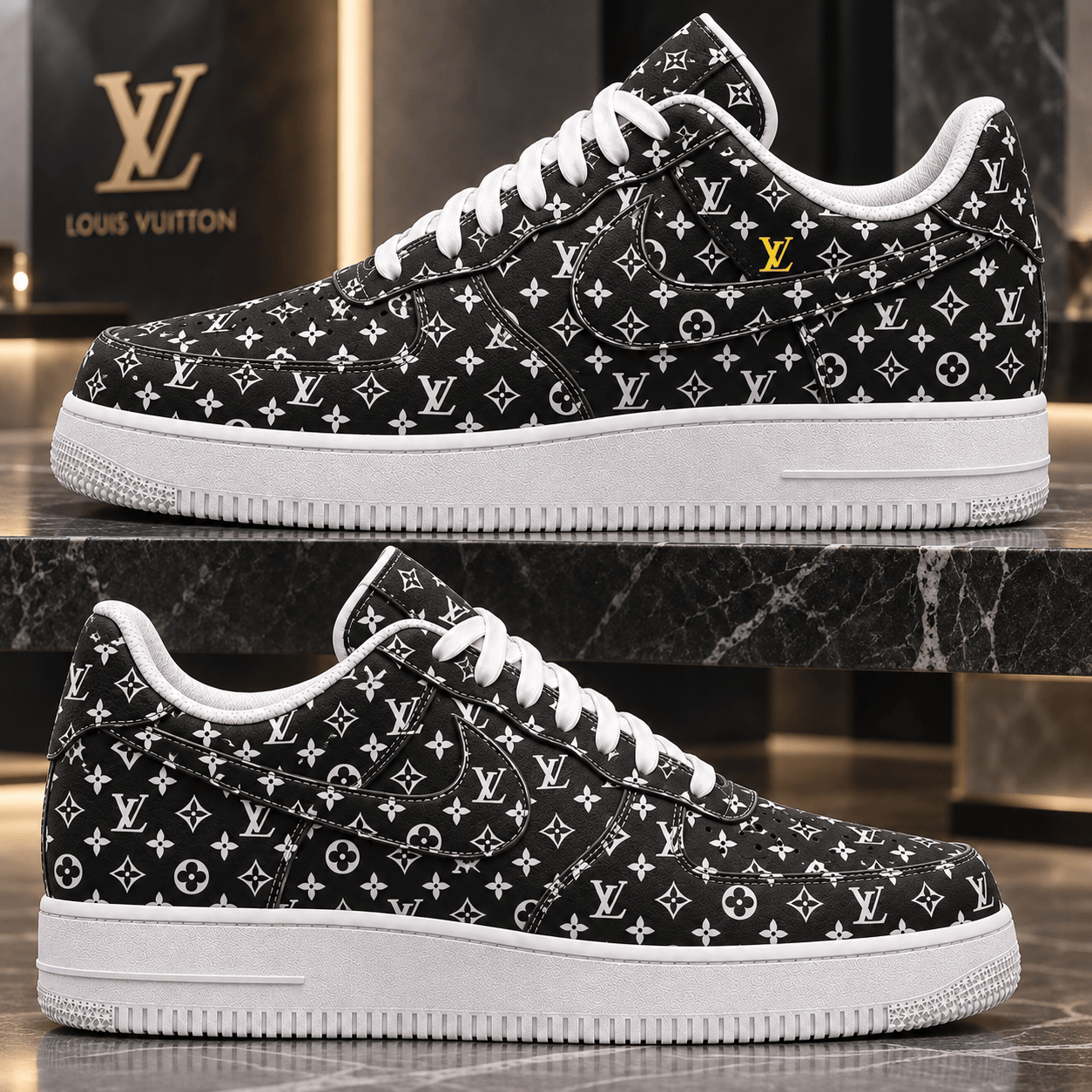 Louis Vuitton | Monochrome Floral Monogram Sneakers Winter 2026 Collection