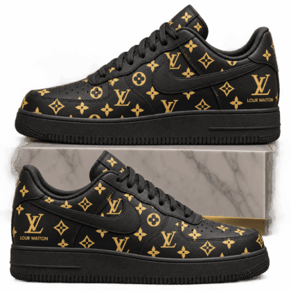 Louis Vuitton | Gold Monogram Print Sneakers Winter 2026 Collection