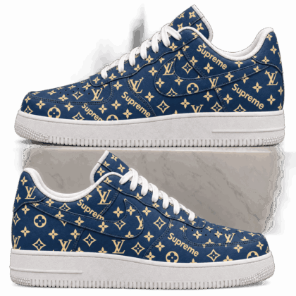 Louis Vuitton | Navy Gold Monogram Sneakers Winter 2026 Collection